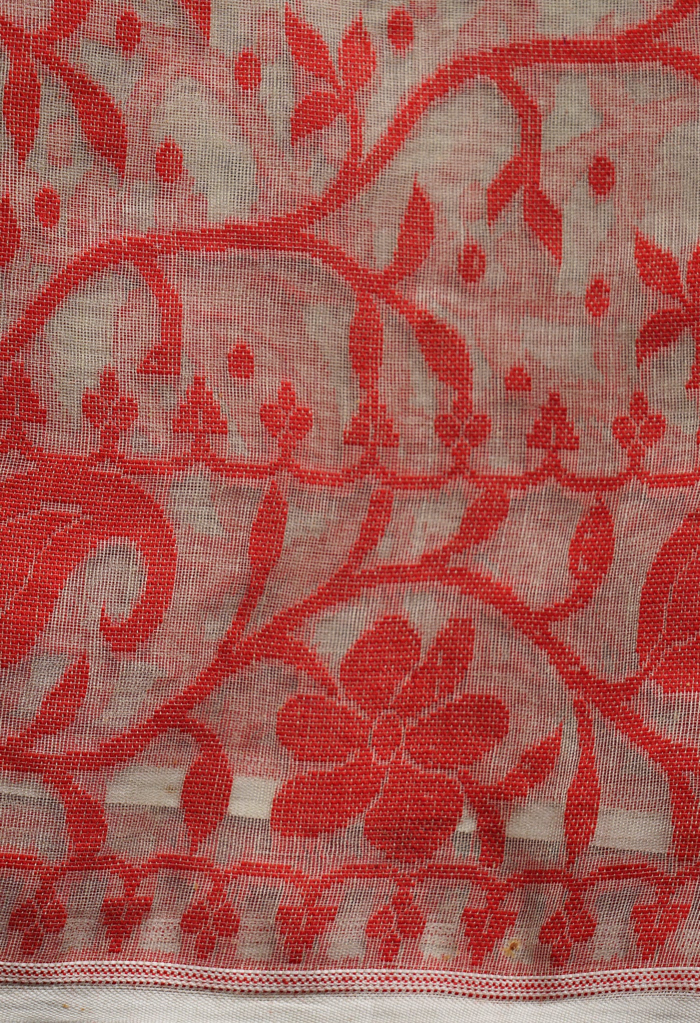Brown Pure Handloom Dhakai Jamdhani Cotton Silk Saree-UNM65183