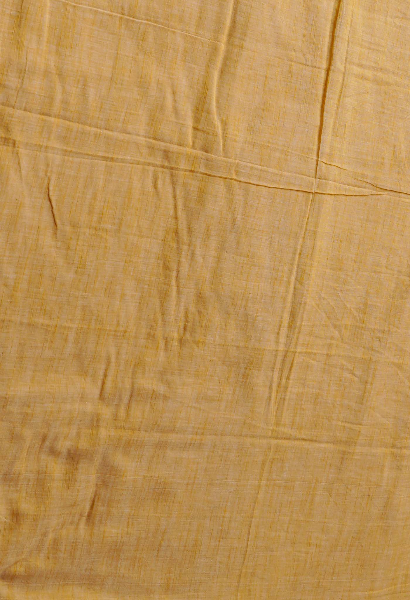 Brown Pure  Cotton Linen Saree With Tassels-UNM65242