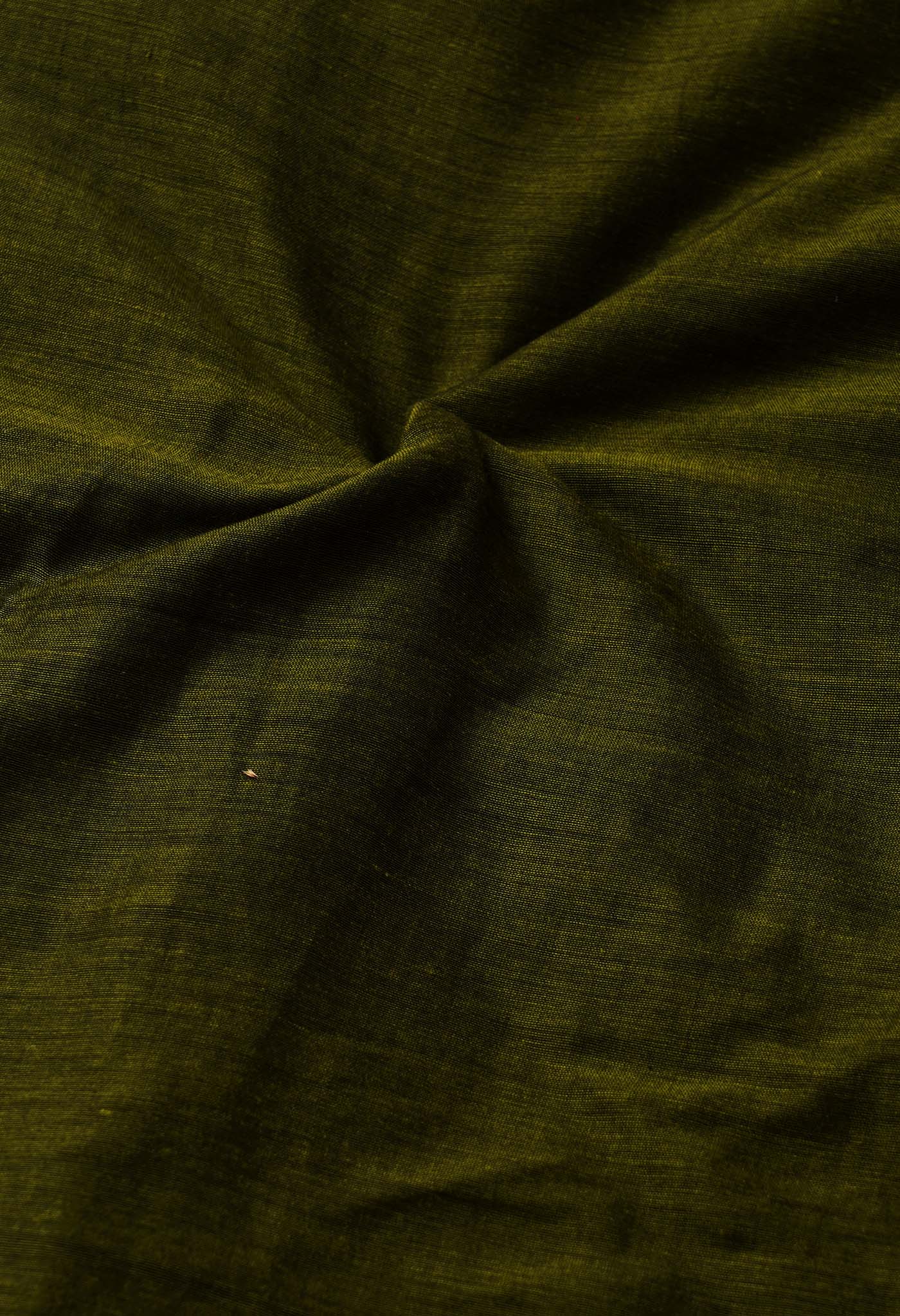 Green Pure  Cotton Linen Saree With Tassels-UNM65265