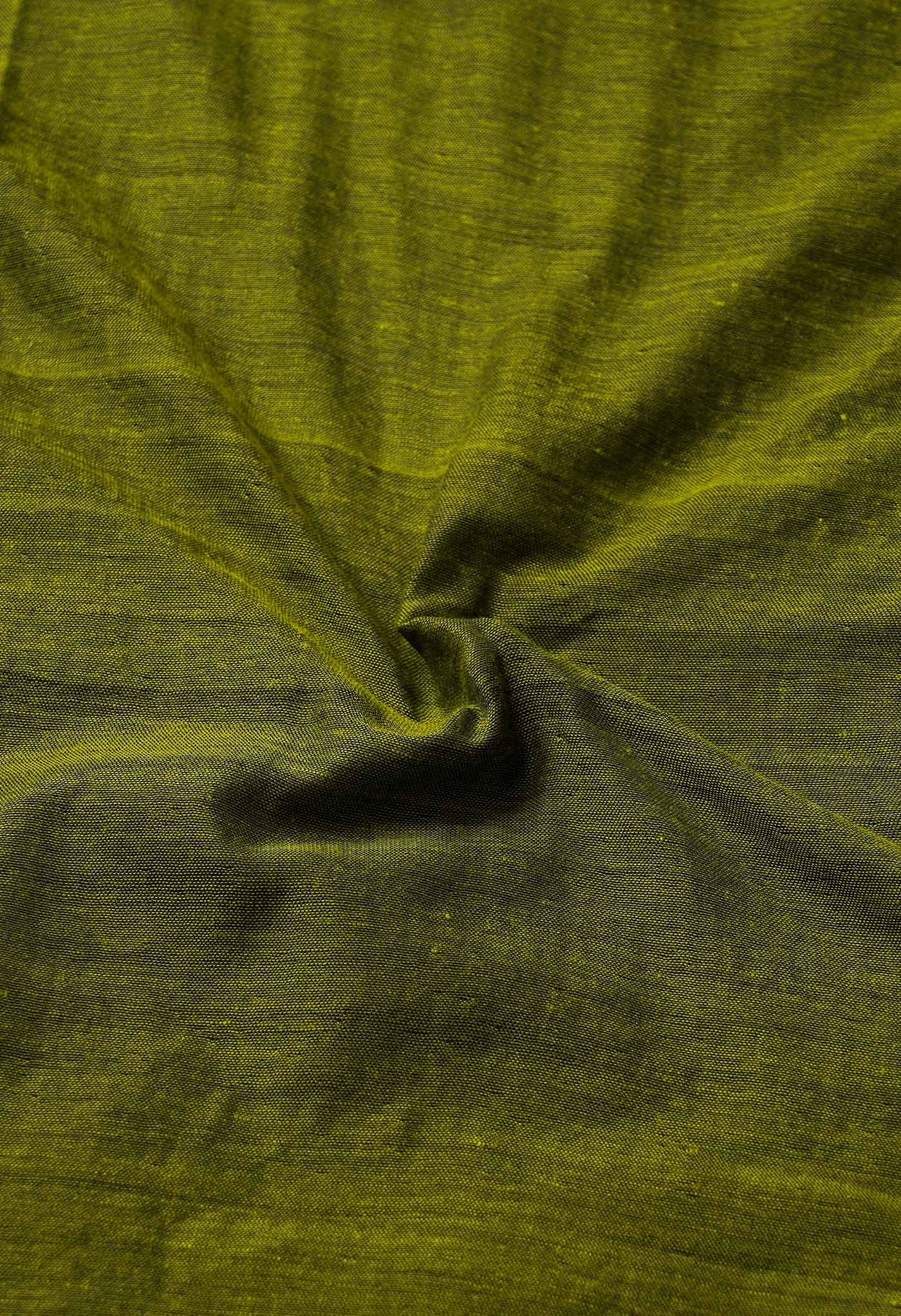 Green Pure Cotton Linen Saree-UNM65288