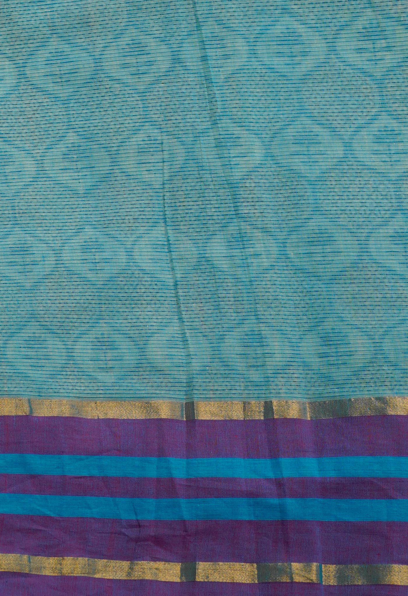 Beige Pure Hand Block Printed Mangalgiri Cotton Saree-UNM65323