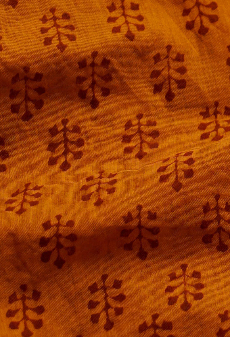 Sepia  Art Chanderi Bagh Printed Cotton Saree-UNM65328