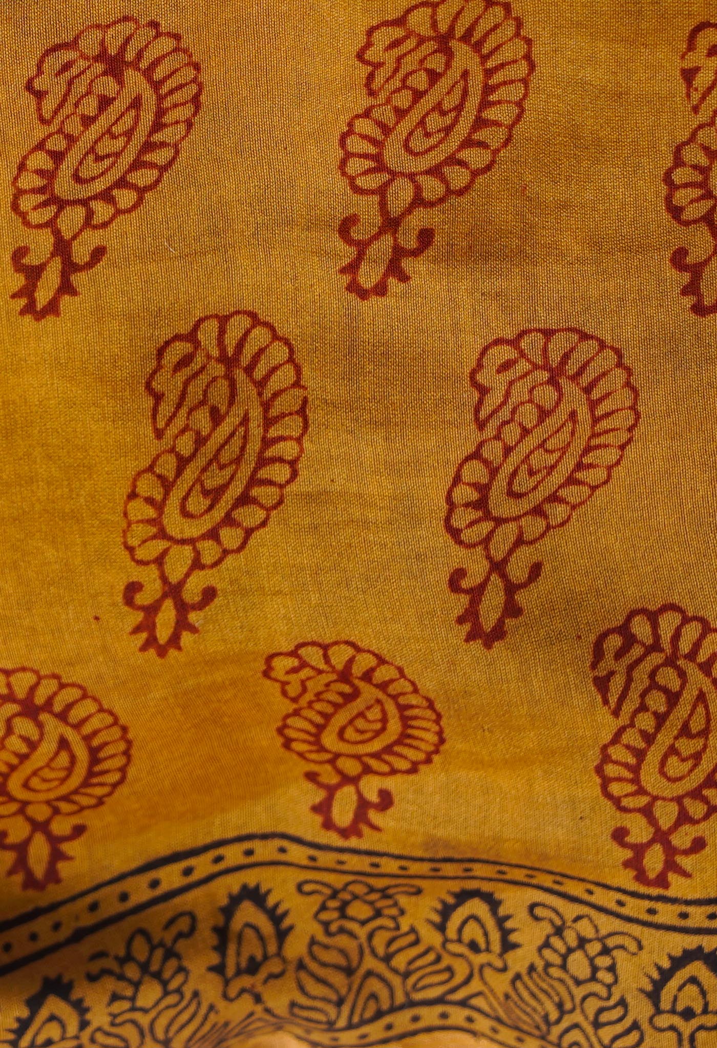 Brown Bagh Printed Chanderi Cotton Saree
