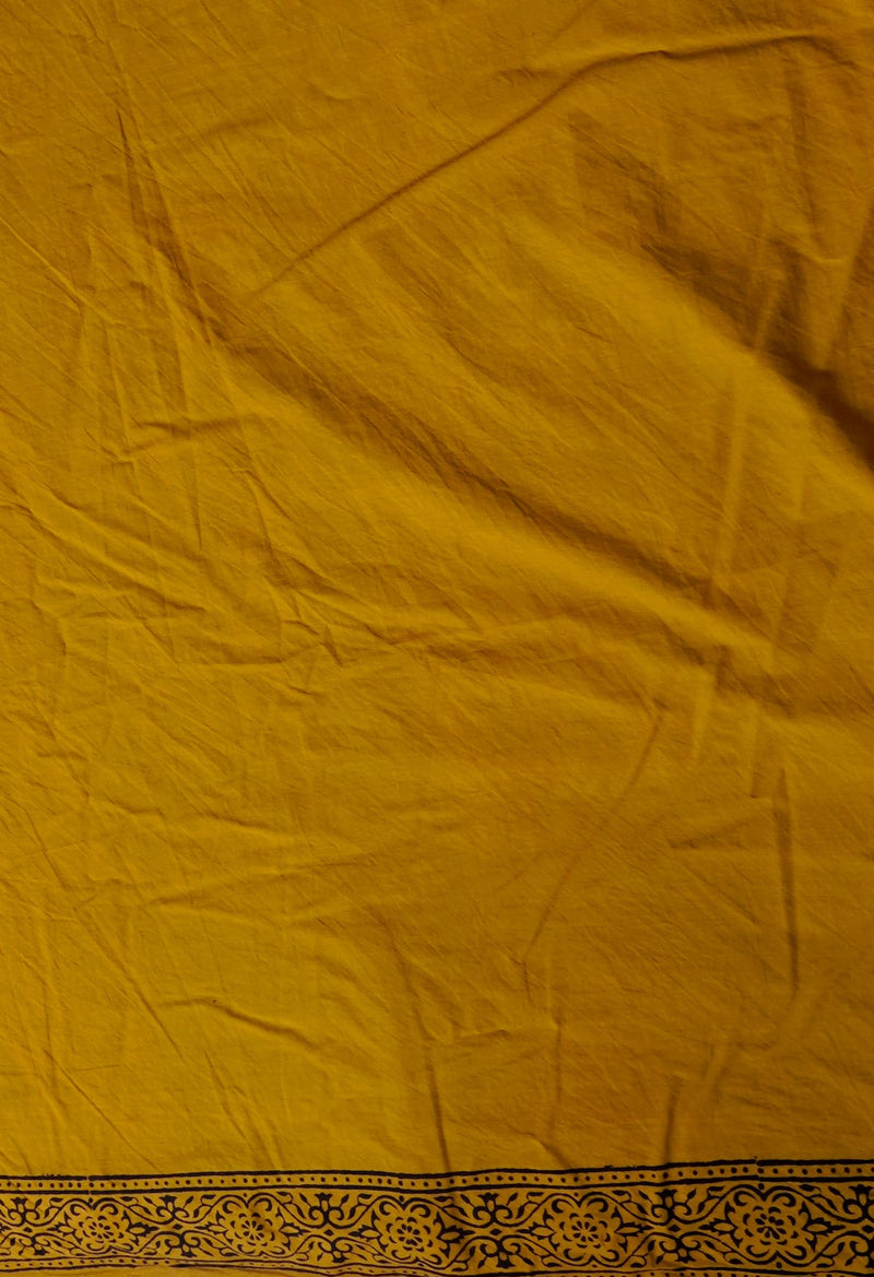 Bronze Pure Chanderi Bagh Printed Cotton Saree-UNM65383