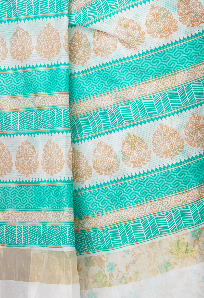 Ivory  Summer Bangalore Sico Saree-UNM65414