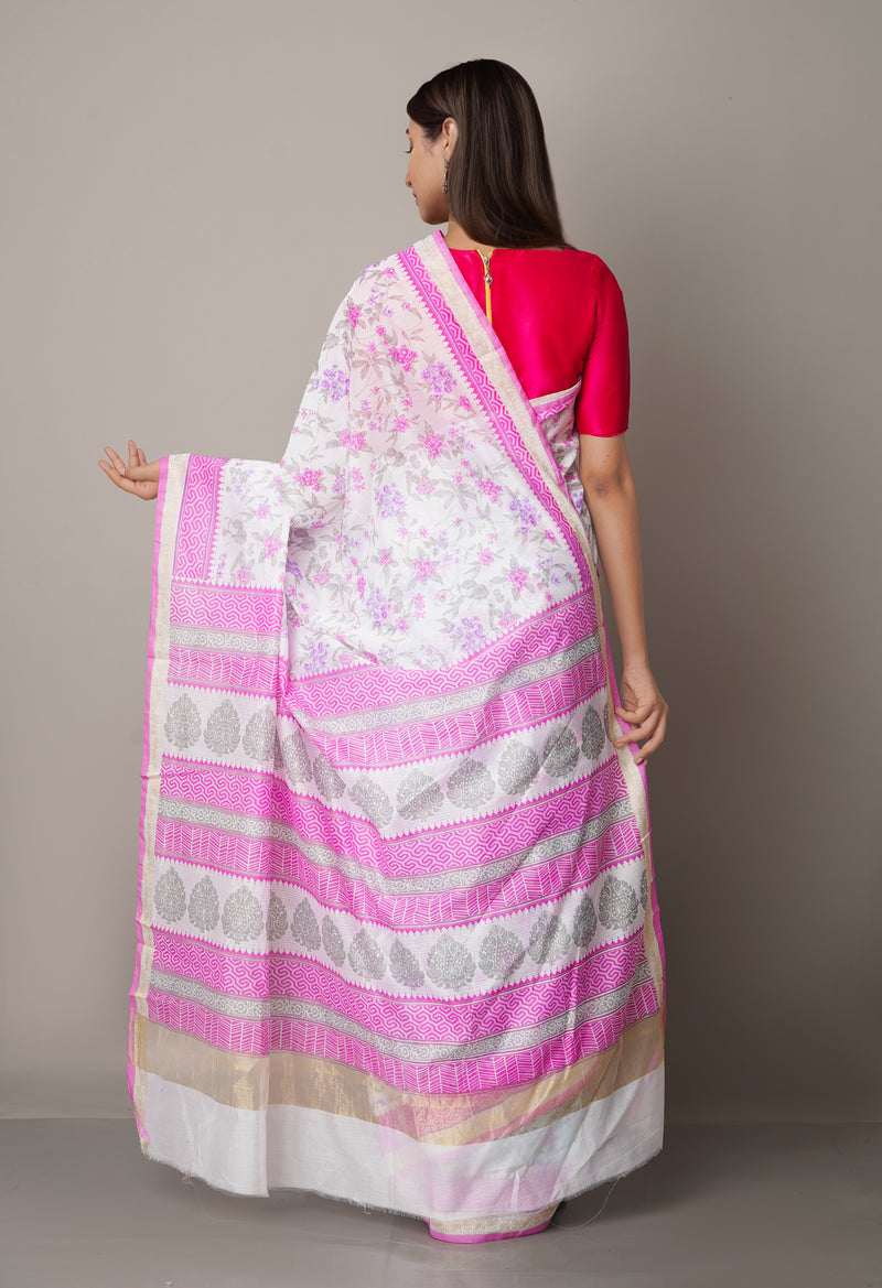 Ivory  Summer Bangalore Sico Saree-UNM65415
