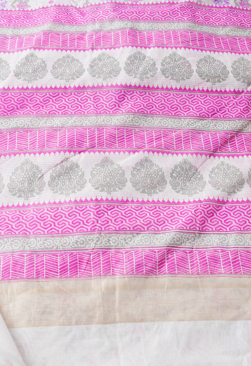 Ivory  Summer Bangalore Sico Saree-UNM65415
