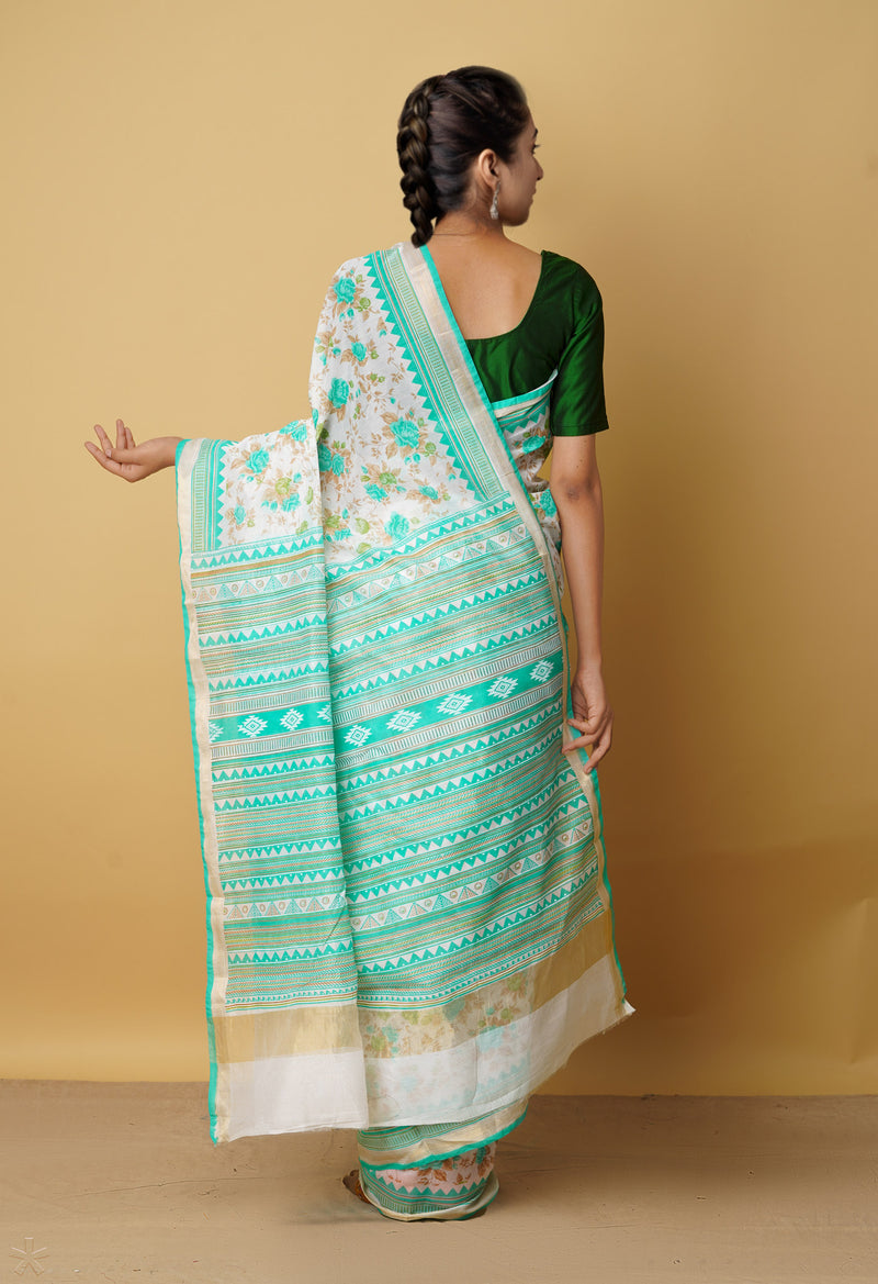 Ivory  Summer Bangalore Sico Saree-UNM65421