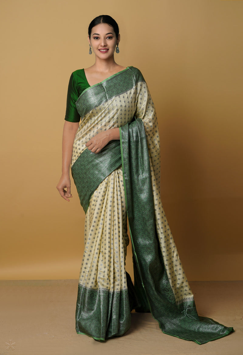 Cream  Kanjivaram Sico Saree-UNM65429