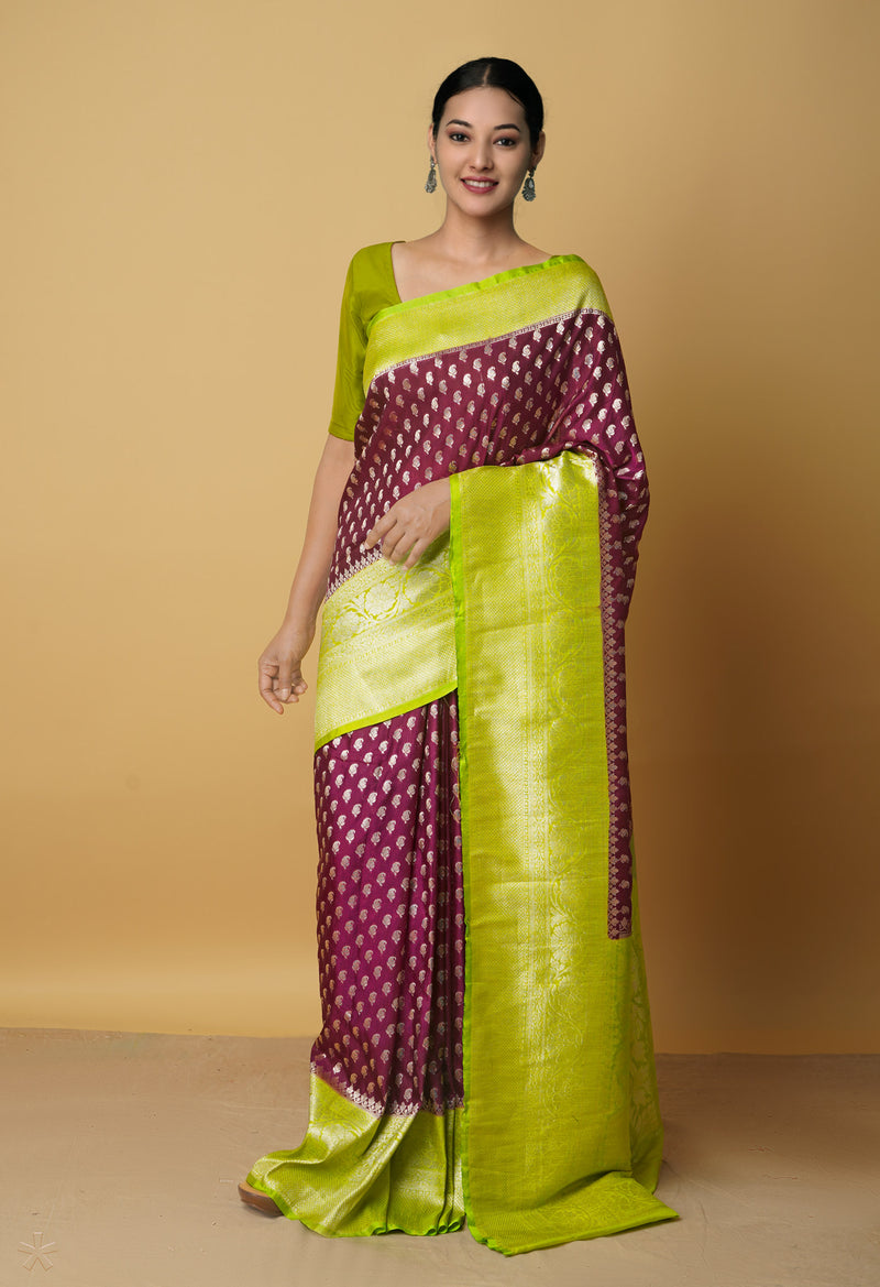 Dark Purple  Kanjivaram Sico Saree-UNM65443