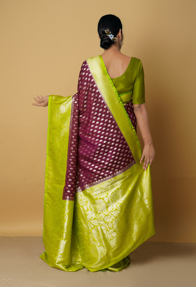 Dark Purple  Kanjivaram Sico Saree-UNM65443