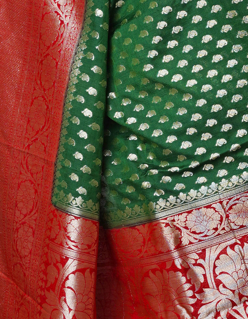 Green  Kanjivaram Sico Saree-UNM65444