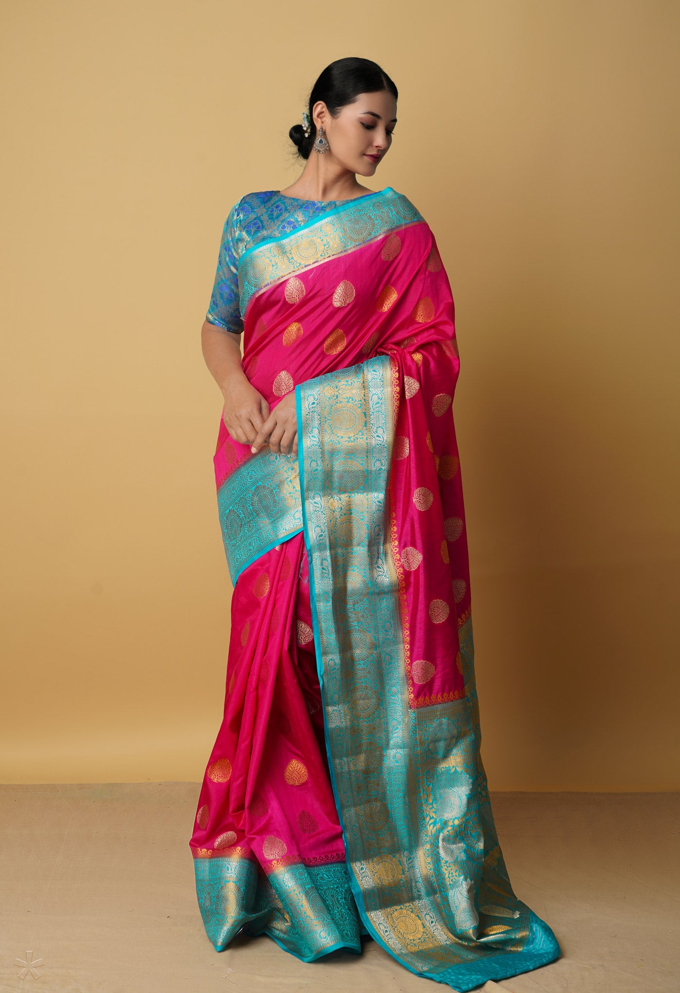 Pink  Dyed Kanjivaram Silk Saree-UNM65458