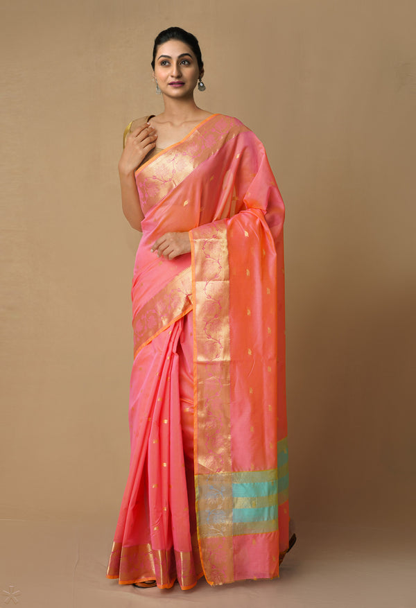 Pink  Bangalore Sico Saree-UNM65496