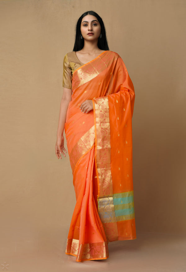 Orange  Bangalore Sico Saree-UNM65498