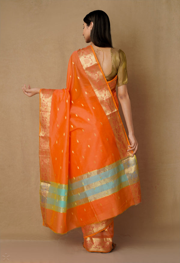 Orange  Bangalore Sico Saree-UNM65498