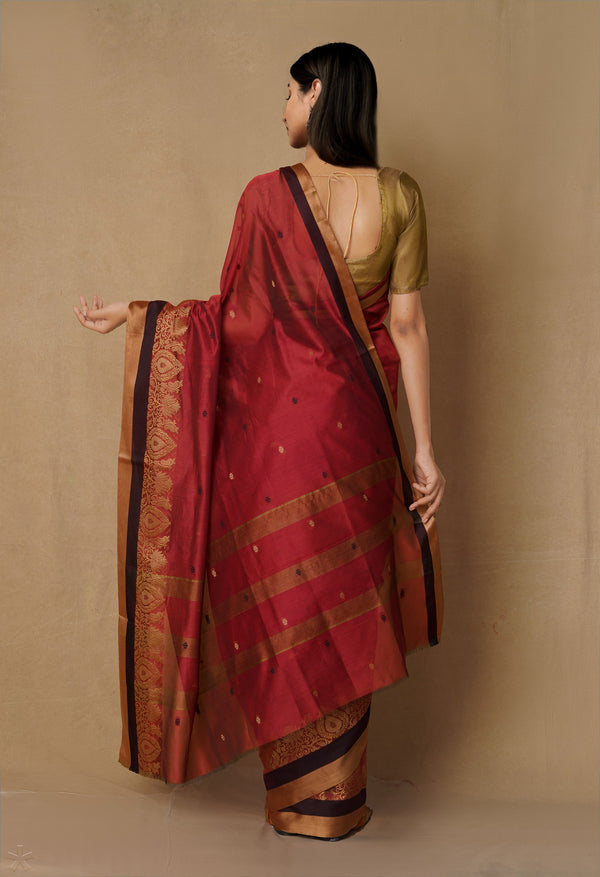 Red  Bangalore Sico Saree-UNM65506
