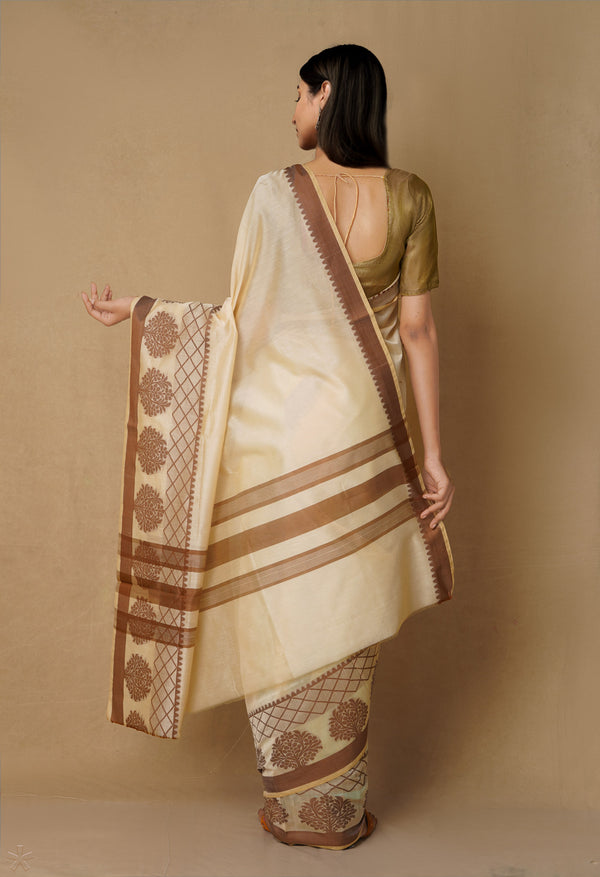 Brown  Bangalore Sico Saree-UNM65510
