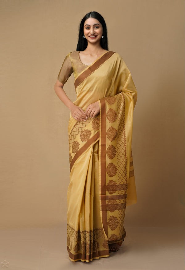 Brown  Bangalore Sico Saree-UNM65511