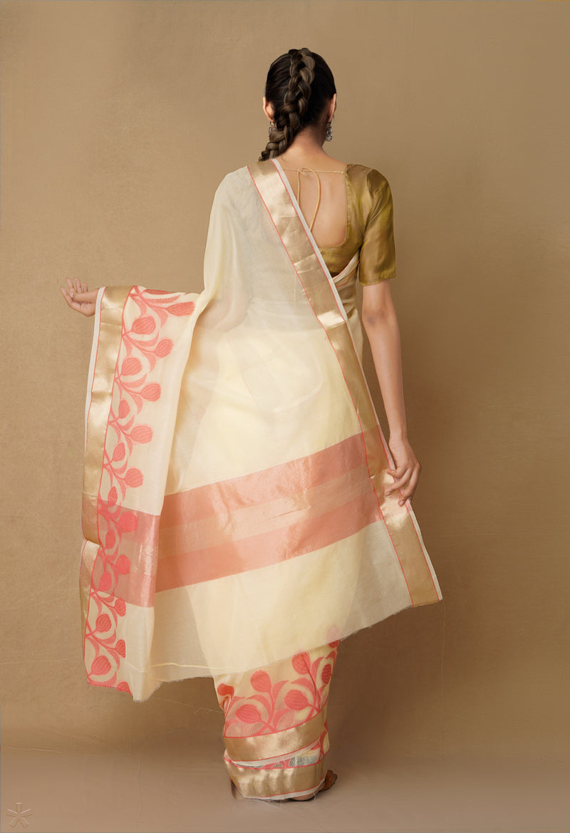 Cream  Kota Sico Saree-UNM65515