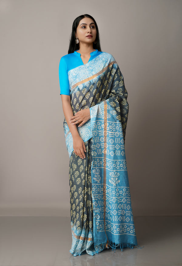 Green-Blue  Summer Bangalore Soft Silk Saree-UNM65543