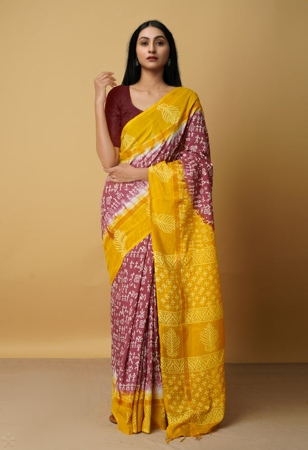 Pink-Yellow  Summer Bangalore Soft Silk Saree-UNM65557