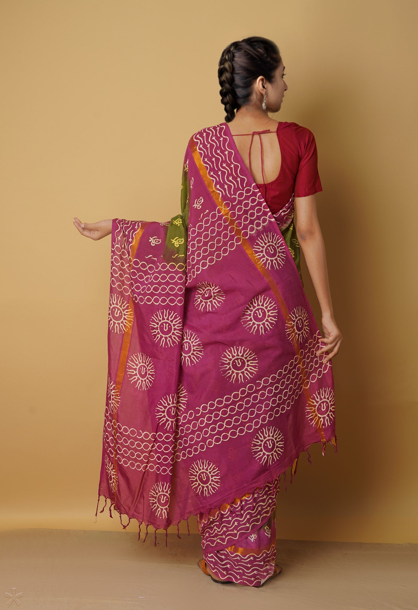 Green-Pink  Summer Bangalore Soft Silk Saree-UNM65558
