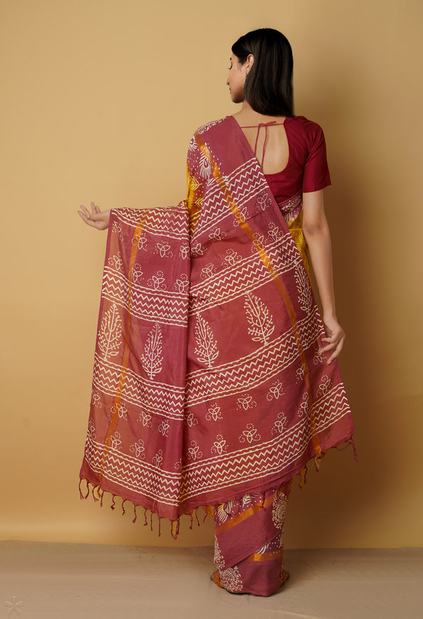 Yellow-Pink  Summer Bangalore Soft Silk Saree-UNM65561