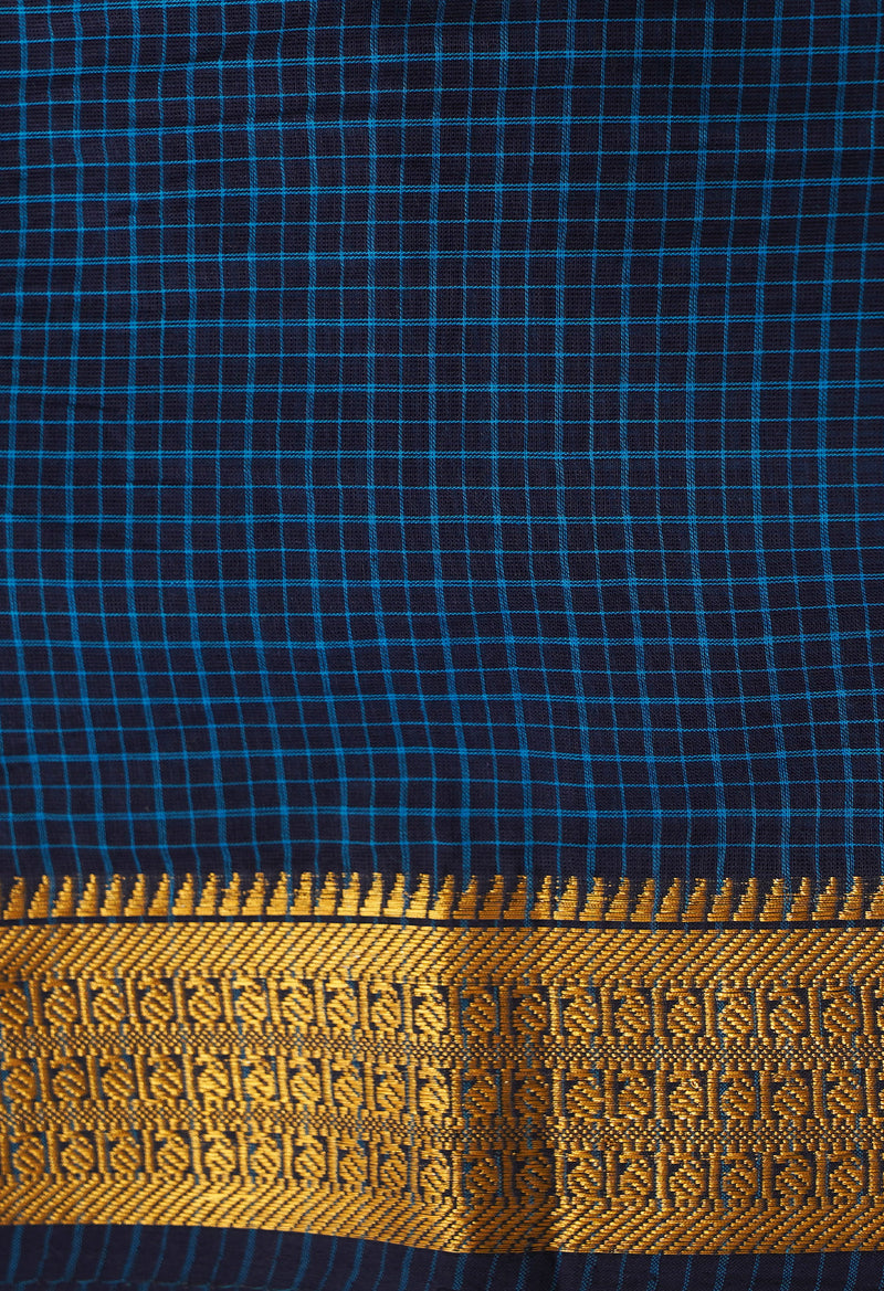 Online Shopping for Navy Blue Pure Pavani Venkatagiri Cotton Saree with Fancy prints from Andhra Pradesh at Unnatisilks.com India