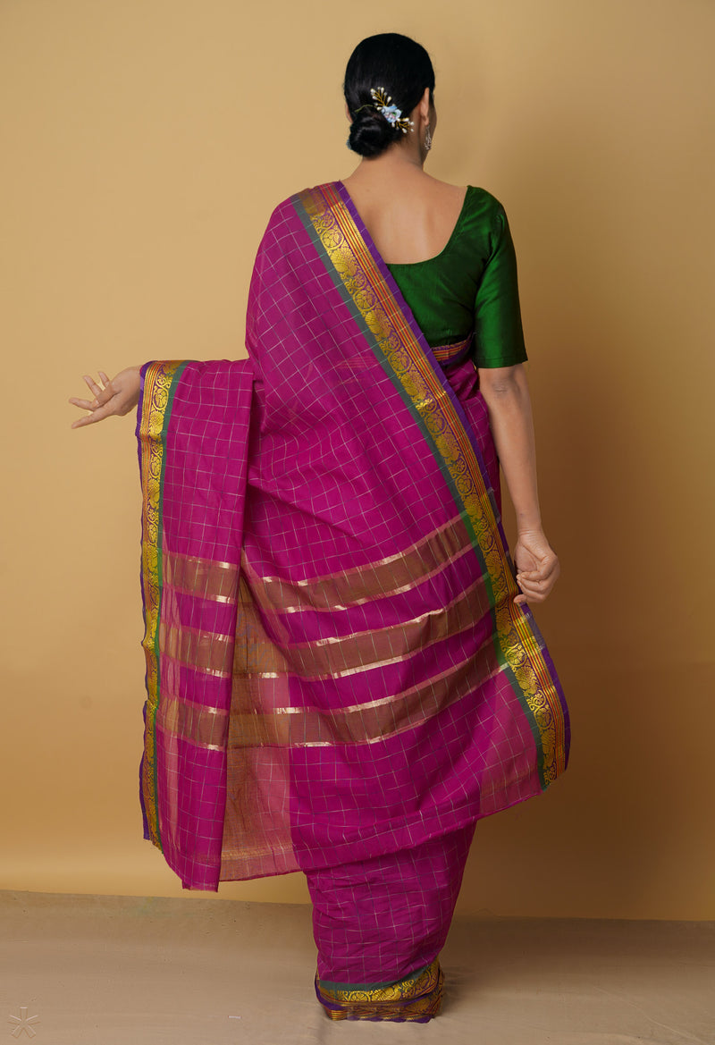 Purple Pure Pavani Venkatagiri Cotton Saree-UNM65573
