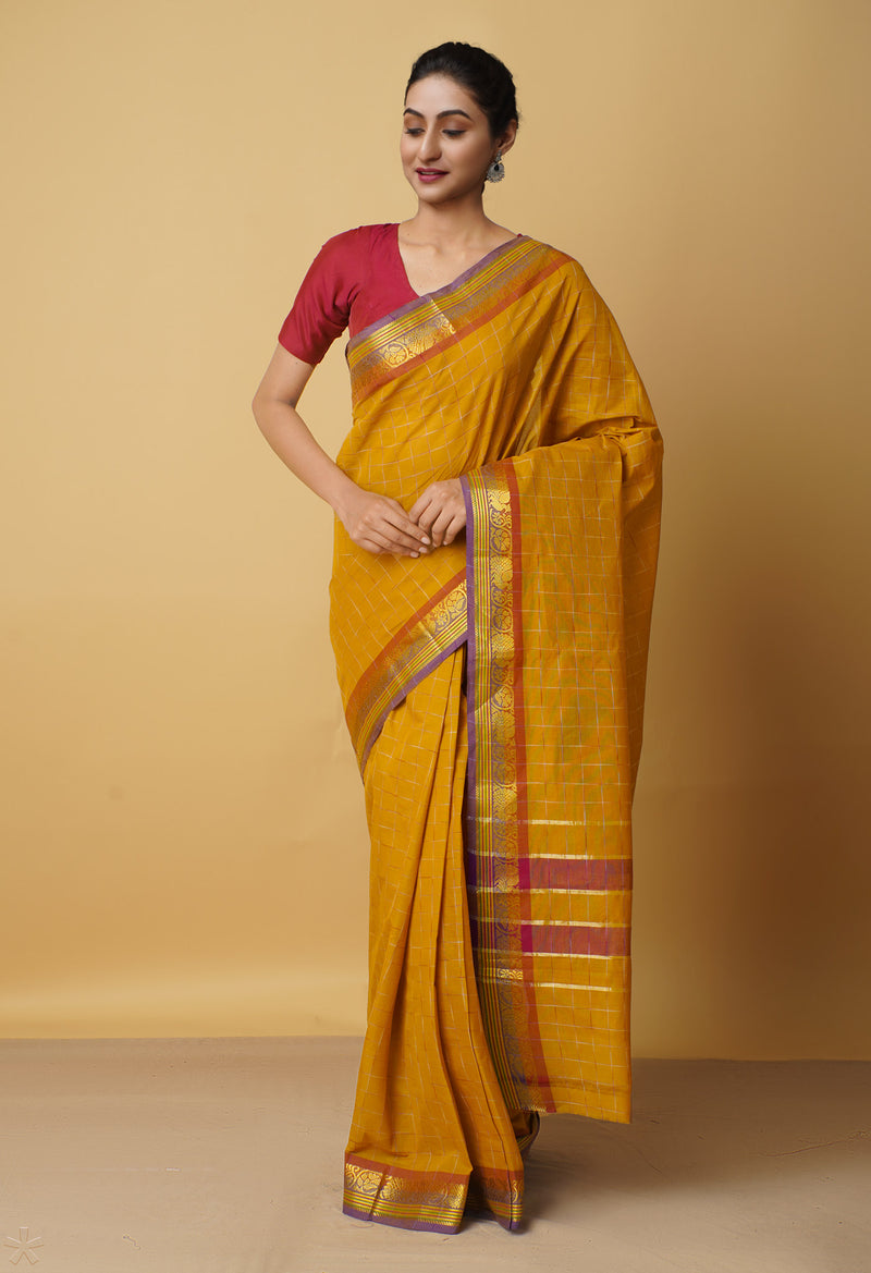 Brown Pure Pavani Venkatagiri Cotton Saree-UNM65578