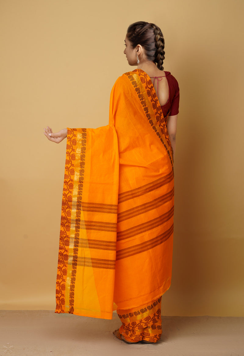 Orange Pure Pavani Venkatagiri Cotton Saree-UNM65584