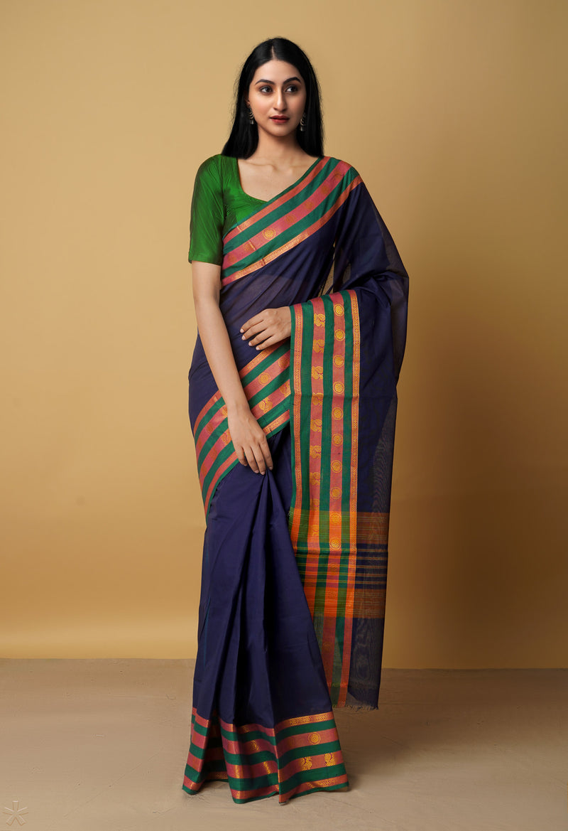 Buy Blue Pure Pavani Venkatagiri Cotton Saree-UNM67645 Online at  Unnatisilks.com|UNM67645
