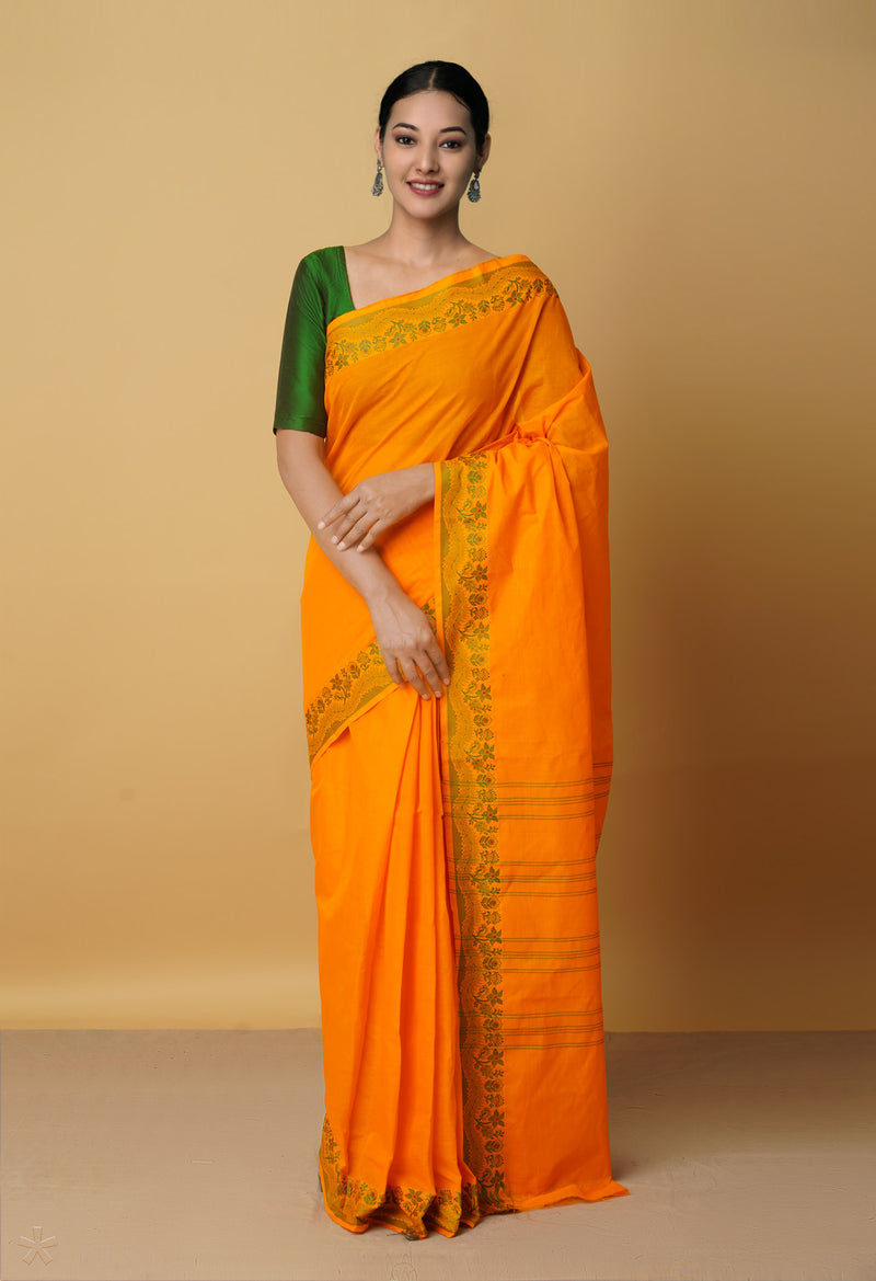 Orange Pure Pavani Venkatagiri Cotton Saree-UNM65602