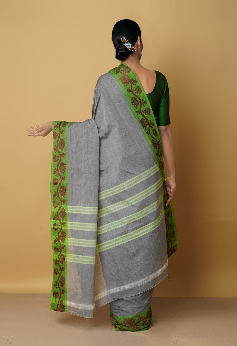Grey Pure Pavani Venkatagiri Cotton Saree-UNM65611