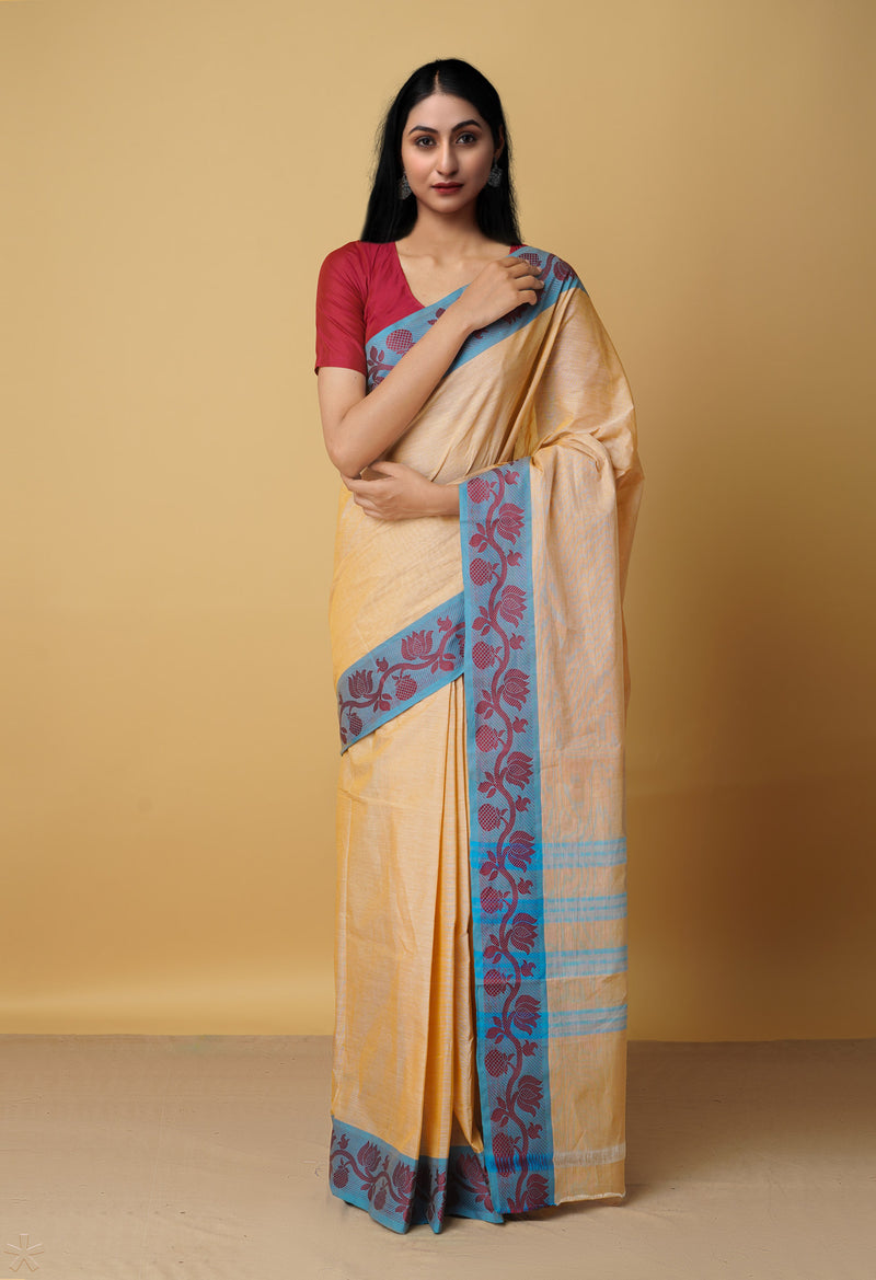 Cream Pure Pavani Venkatagiri Cotton Saree-UNM65612