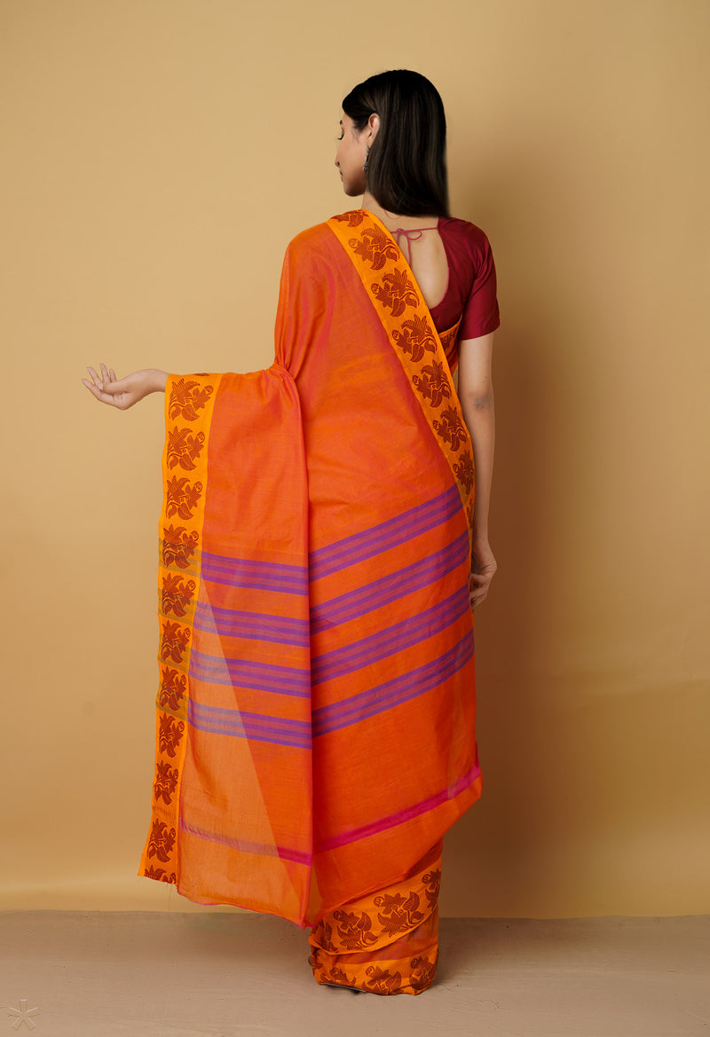 Orange Pure Pavani Venkatagiri Cotton Saree-UNM65614