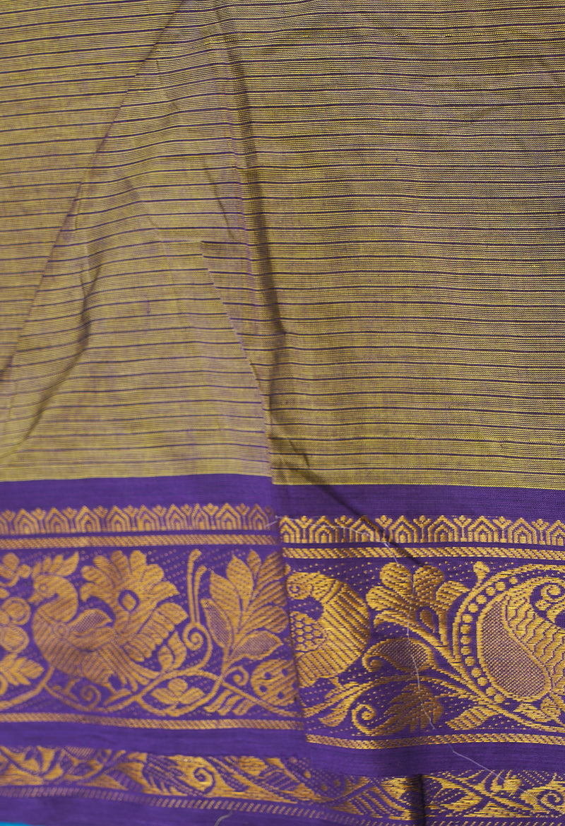 Green-Blue Pure Pavani Venkatagiri Cotton Saree-UNM65619