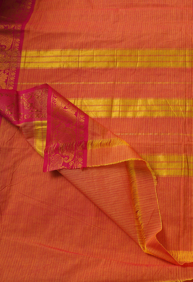 Online Shopping for Orange Pure Pavani Venkatagiri Cotton Saree with Fancy prints from Andhra Pradesh at Unnatisilks.com India