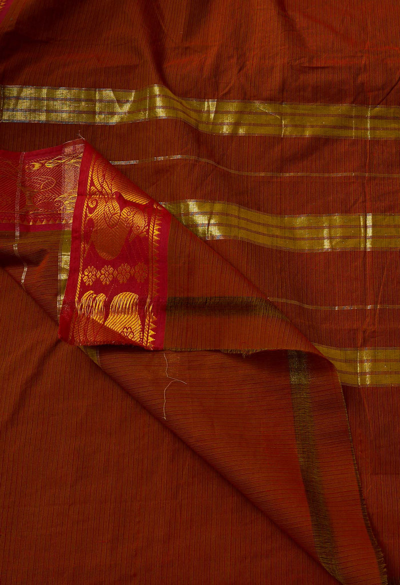 Brown Pure Pavani Venkatagiri Cotton Saree-UNM65627