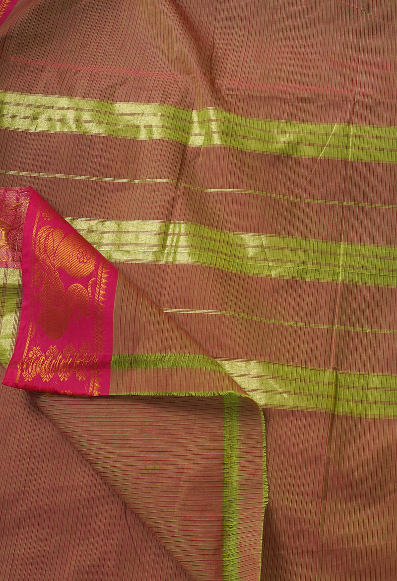 Online Shopping for Pink-Green Pure Pavani Venkatagiri Cotton Saree with Fancy prints from Andhra Pradesh at Unnatisilks.com India