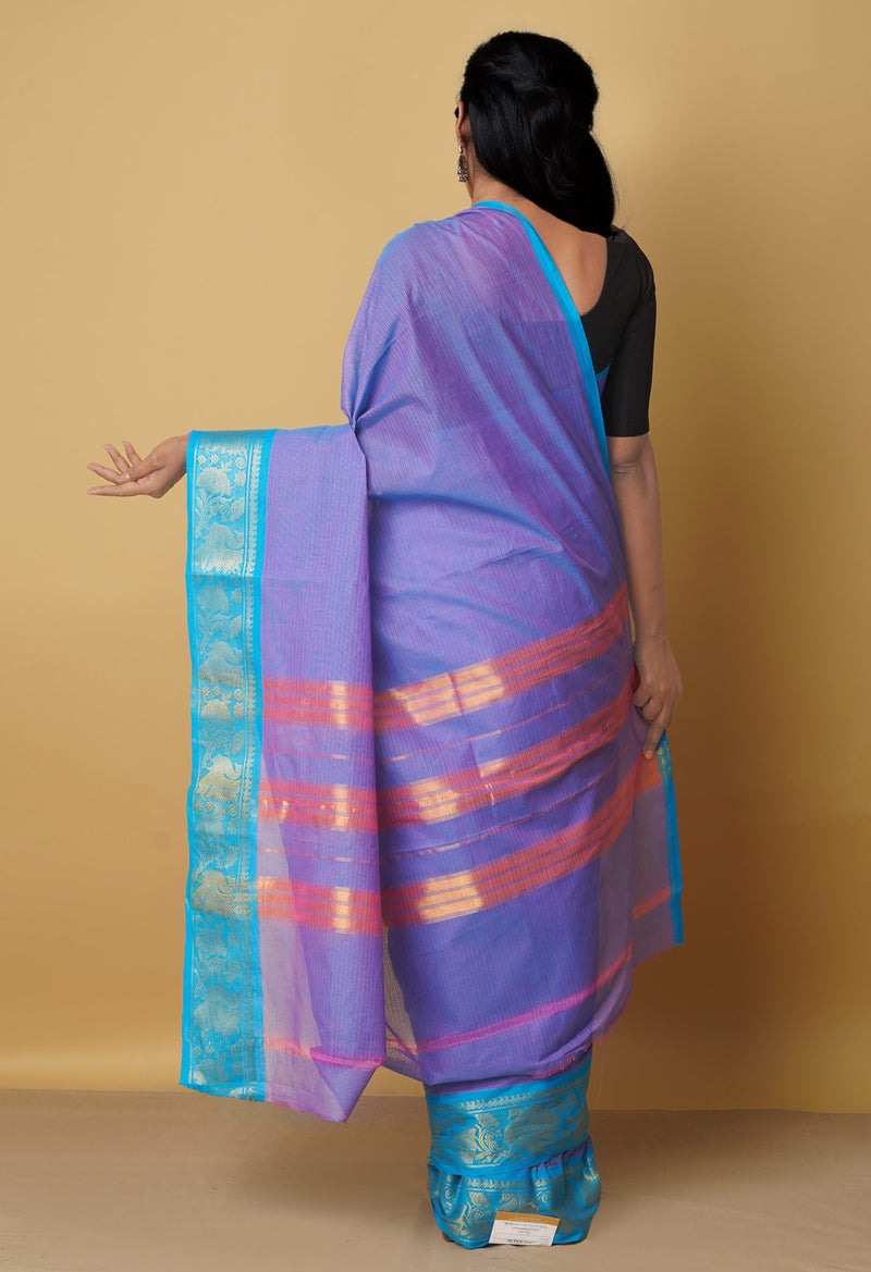Violet Pure Pavani Venkatagiri Cotton Saree-UNM65630