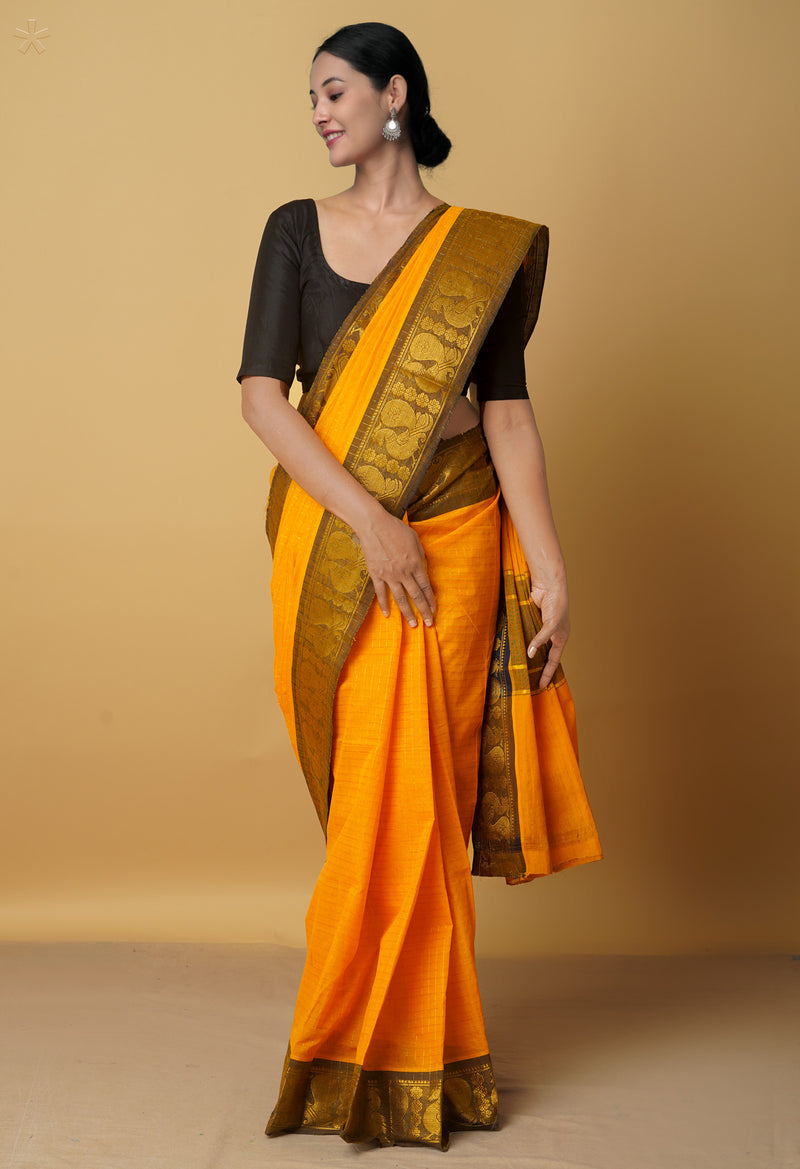 Orange Pure Pavani Venkatagiri Cotton Saree-UNM65645