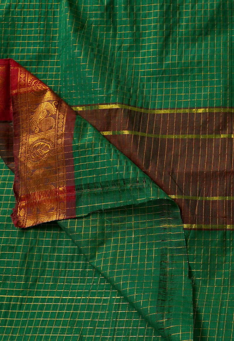 Green Pure Pavani Venkatagiri Cotton Saree-UNM65646