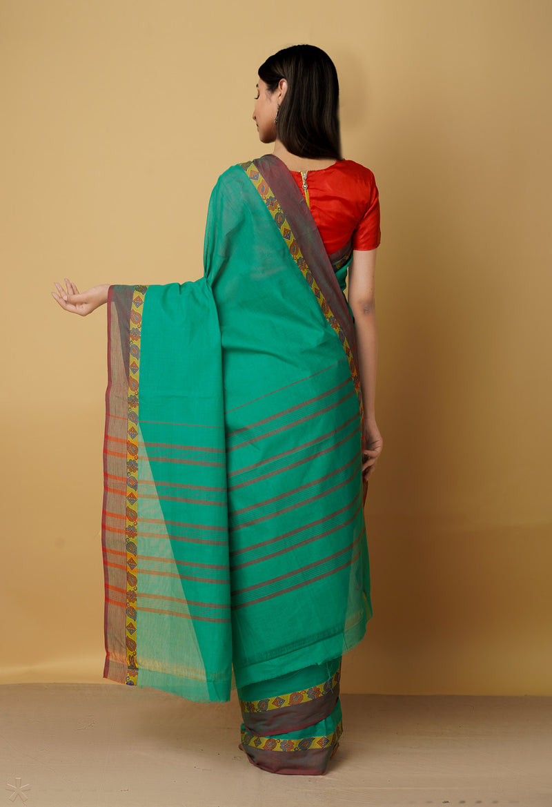Green Pure Pavani Venkatagiri Cotton Saree-UNM65660