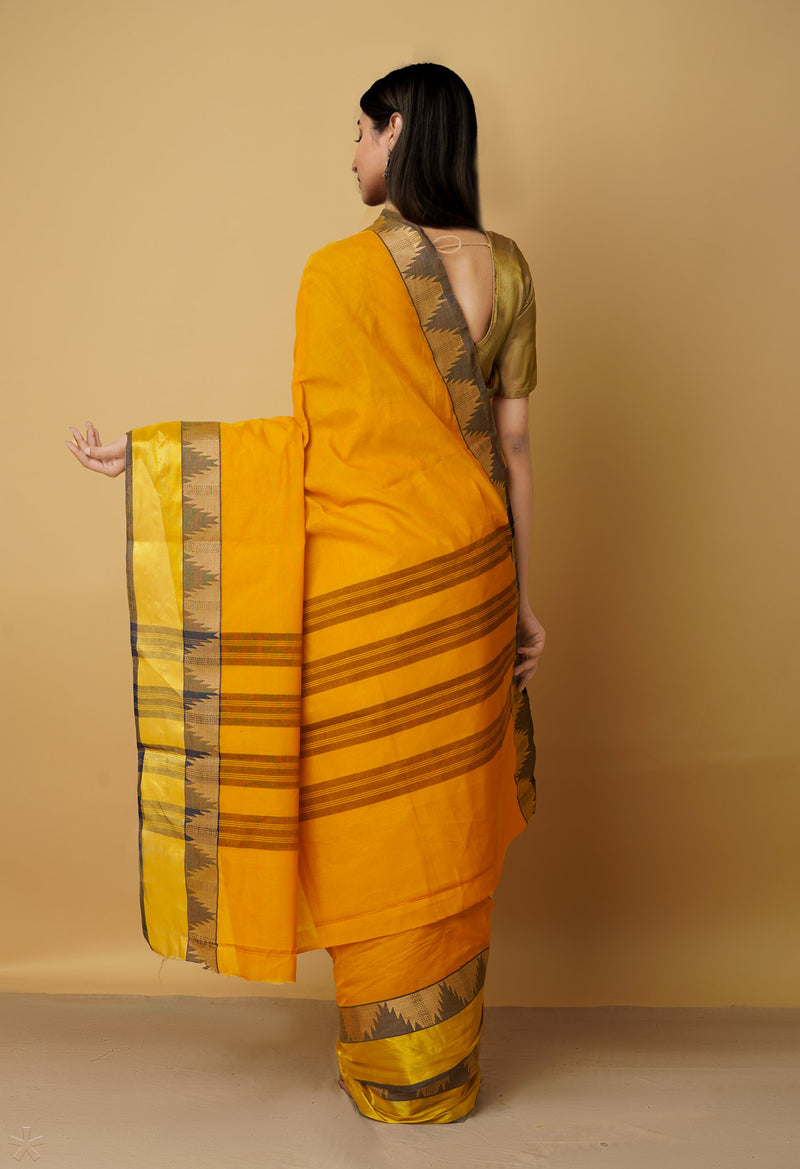 Orange Pure Pavani Venkatagiri Cotton Saree-UNM65678