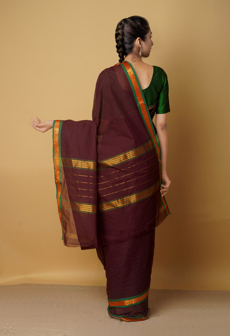 Brown Pure Pavani Venkatagiri Cotton Saree-UNM65691
