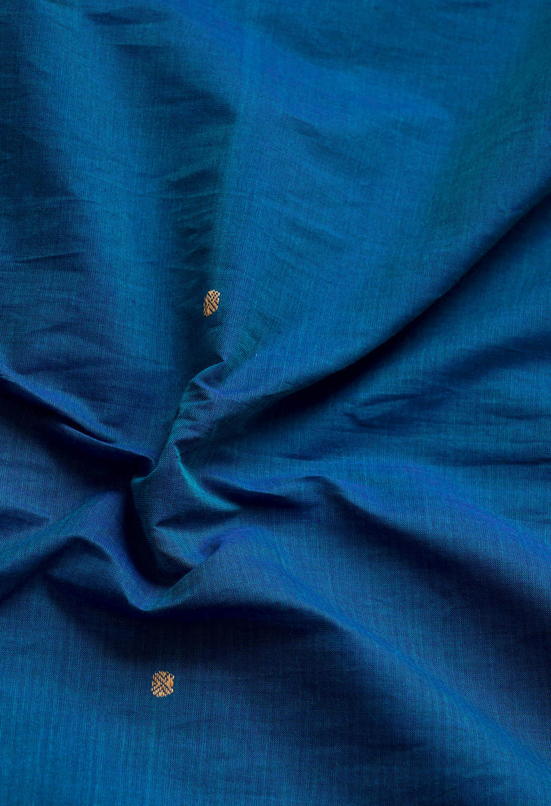 Blue Pure Handloom Pavani Chettinad Cotton Saree-UNM65770