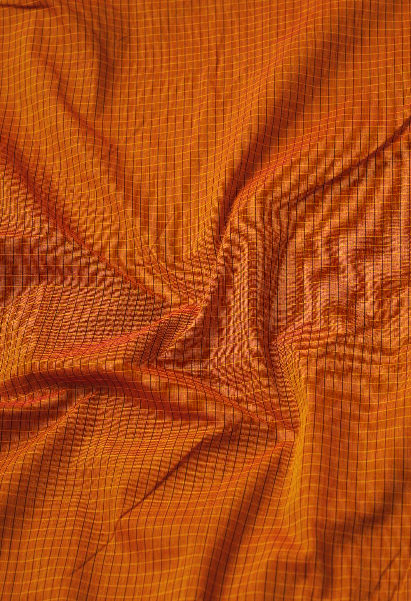 Orange Pure Handloom Pavani Chettinad Cotton Saree