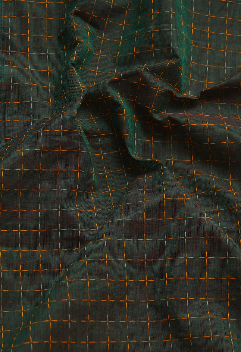 Green Pure Handloom Pavani Chettinad Cotton Saree-UNM65801